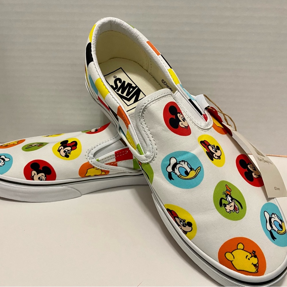 Disney X Vans Mickey & Friends Character Button Slip On Sneakers